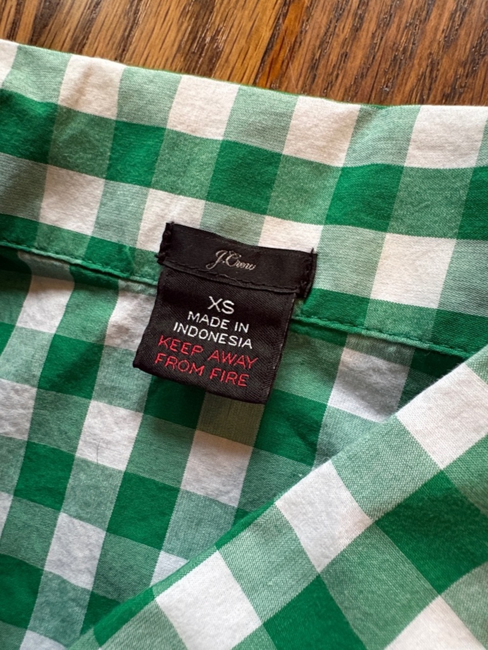 J Crew sz XS green and white gingham pajama set - Picture 7 of 10